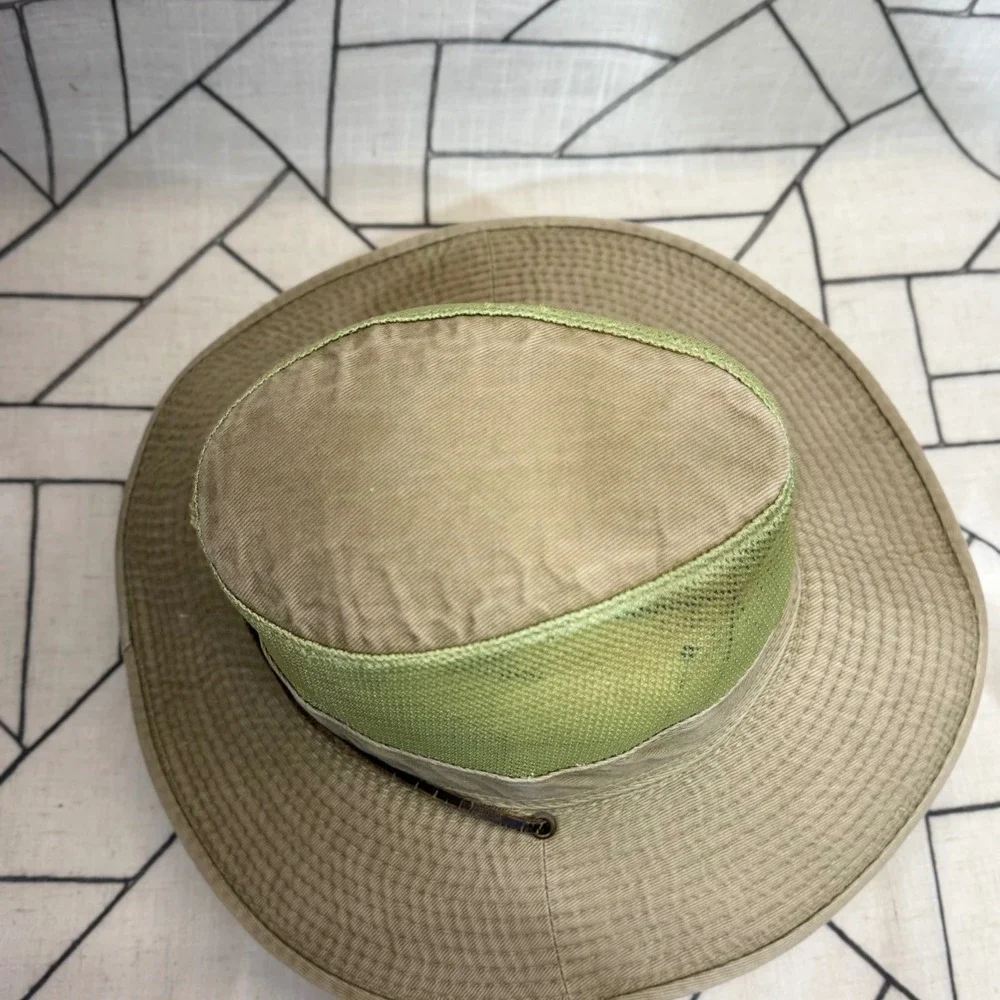 Kid's Dorfman Pacific Co Safari Hat Large Khaki Mesh Crown Adjustable Chin Cord